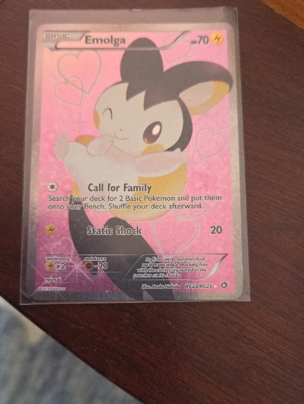 Pokemon~Emolga Full Art Ultra Rare Holo Trading Card - RC23/RC25